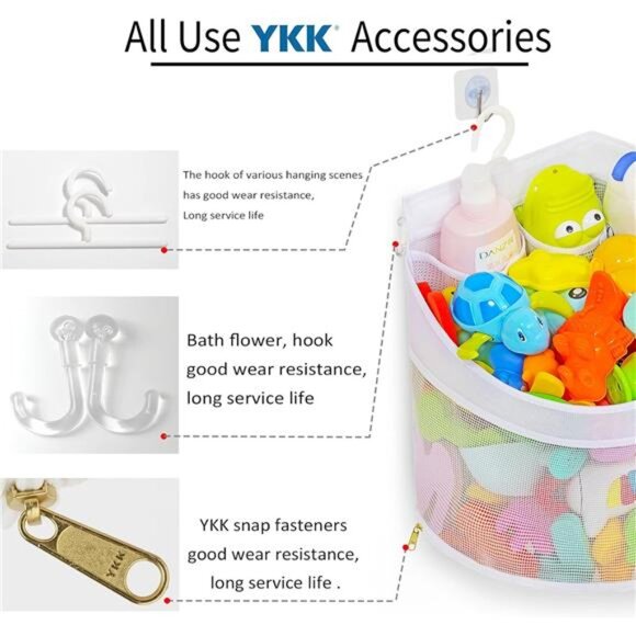Baby Bath Toy Organizer, Quick Drying&Mould Proof, Corner Hang-Suspension Holder - Picture 6 of 7